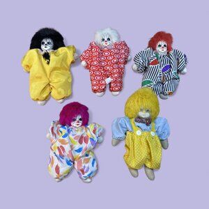 Lot Of‎ 5 Vintage Q-Tee Clowns 1980s